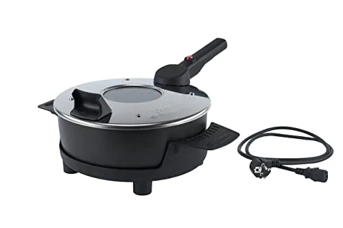 Remoska Prima Glas P32F/01-4l, 580W - Multifunktionspfanne mit Glasdeckel - Grills: Tragbare elektrische Backform, die herkömmliche Backöfen ersetzt, mit 580W für energiesparendes und gleichmäßiges Backen von bis zu 6 Portionen.