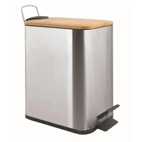 Spirella Kosmetikeimer Erik 5 Liter - Eleganter Edelstahl-Kosmetikeimer mit Softclose-Funktion und Inneneimer, ideal für das Badezimmer und sorgt für eine leise und sanfte Schließung.