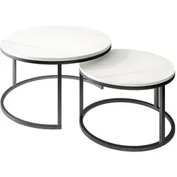 Lookway Couchtisch, Schwarz, Holzwerkstoff, Rund, 80x48x80 cm, Wohnzimmer, Wohnzimmertische, Couchtische