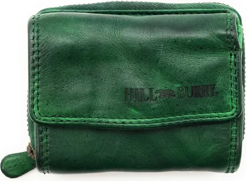 Hill Burry Mini Echt Leder Damen Geldbörse mit RFID Schutz in grün von Hill Burry