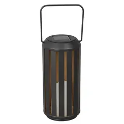 Dehner Solar-Laterne Tilda, Gartenleuchte mit warmweißem Licht, Ø 10 cm, Höhe 20 cm, IP44, Metall / Kunststoff, schwarz - Schwarz