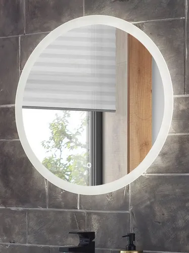 Furn.Design Badspiegel Glide mit LED-Beleuchtung, rund, 60 cm - Moderner Wandspiegel mit integrierter LED-Beleuchtung und praktischer Touch-Funktion. Ideal für ein stilvolles Badezimmer und sofort einsatzbereit.