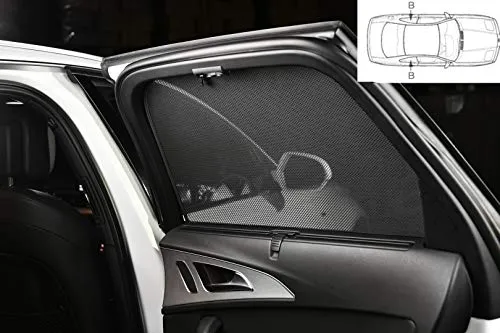 Satz Car Shades (Hintertüren) kompatibel mit Audi Q7 2015- (2-teilig) Passgenaue Sonnenschutzblenden