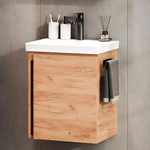 Planetmöbel Waschtisch-Set 50cm mit Armatur in gold von Planetmöbel