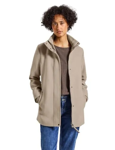 Street One Damen Kurzmantel 2005438 mit Strickdetails - Funktionsjacke mit Stehkragen und seitlichen Taschen, ideal für stilvolle Outdoor-Aktivitäten und gemütliche Trageeigenschaften.