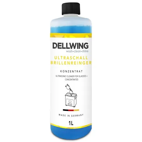 Dellwing Brillenreiniger 1 l, Konzentrat für Ultraschallgeräte, Reinigungsmittel für Brillen, Made in Germany