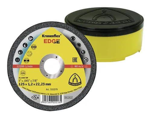 Klingspor Trennscheibe EDGE Special 125 x 1,2 mm - Präzise Trennungen in Kunststoff-Box - Trennscheiben für Metallbearbeitung, bietet hohe Schnittleistung und Langlebigkeit, ideal für Profis und Heimwerker.