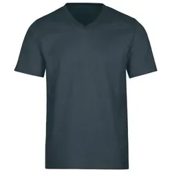 TRIGEMA V-Shirt DELUXE Baumwolle, Herren, Gr. XL, grau (anthrazit) - Herren-Shirts aus 100% Baumwolle in DELUXE-Single-Jersey-Qualität, bequem mit sportlichem V-Ausschnitt. Ideal für jeden Anlass und auch in Plus Sizes erhältlich.