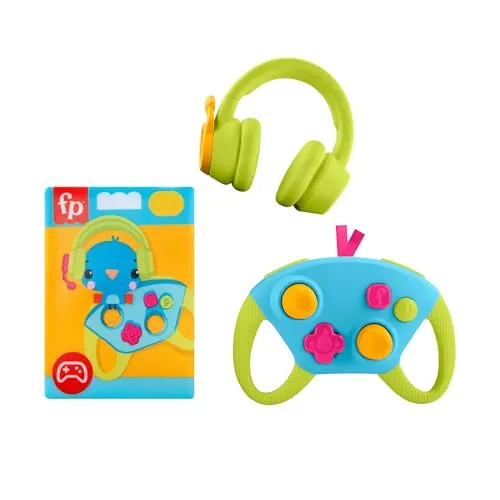 Fisher-Price Spielzeugset für Neugeborene Lernspaß Mini-Gamer-Geschenkset, Babyrassel, Beißring und Knister-Aktivitäten für Kleinkinder ab 3 Monaten, HYR57
