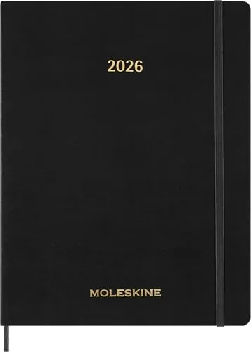 MOLESKINE Buchkalender Essential 2025/2026 XXL schwarz in schwarz von Moleskine