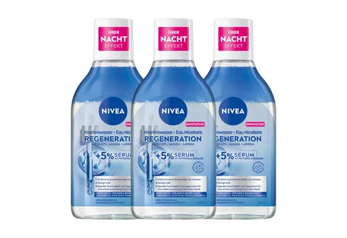 Nivea Gesichtspflege 3 x Mizellenwasser Panthenol Squalan Make-Up Entferner 400ml Packung, 3-tlg., Parfümfrei