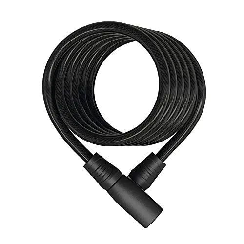 ABUS Spiralkabelschloss Star 4508K/150 - Fahrradschloss aus 8 mm starkem Spiralkabel Sicherheitslevel 2 - Schwarz
