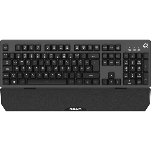 QPAD MK-40 - Beleuchtete Gaming-Tastatur - Hintergrundbeleuchtete USB-Tastatur im deutschen Layout, ideal für Gamer und stilvolle Schreibtische.