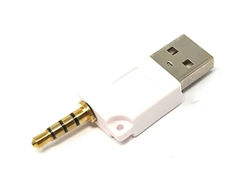System-S Audio USB Adapter 3,5 mm Klinke Stecker zu 2.0 Typ A Stecker AUX Kabel in Weiß