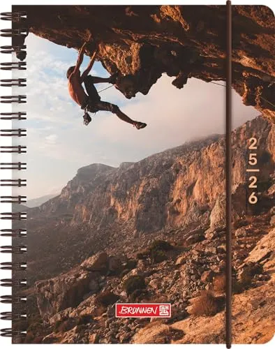 BRUNNEN Schülerkalender (2025/2026) Cliffhanger , 2 Seiten = 1 Woche, A6, 208...