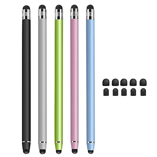 Kafeiya Universelle kapazitive Touchscreen-Stifte,2 in 1 Rubber Stylus Touch Pen,Tablet Universelle Kapazitive Touchpen für i-Phone pad Galaxy Smartphones und Tablets(5 Stück)