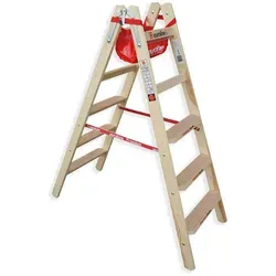 Euroline Holz Stufenstehleiter mit Comfort-Stufen von euroline