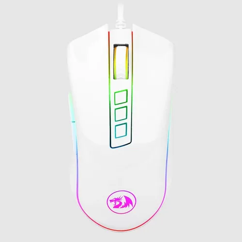 Redragon Cobra White Gaming Maus (Red-M711-W) - Präzision in Weiß - Mäuse mit 10000 dpi optischem Sensor, 9 Tasten und RGB-Hintergrundbeleuchtung, ideal für Gamer, die Wert auf Design und Funktion legen.