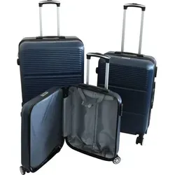 ART-LAND Travel Hartschalenkoffer Trolley Set 3-teilig blau