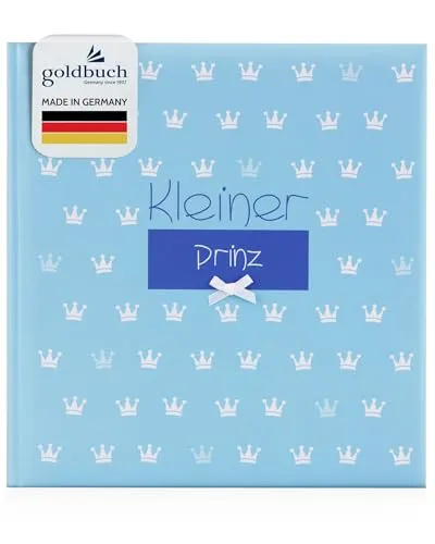 goldbuch Babyalbum Kleiner Prinz 30x31 cm - Fotoalbum für Babys mit 62 weißen Seiten, davon 4 illustriert. Ideal für frischgebackene Eltern, um die schönsten Momente festzuhalten. Aus hochwertigem Kunstdruck mit Relieflack und Pergamin-Trennblättern.