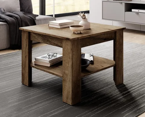 Couchtisch 67x67 Beistelltisch Wohnzimmertisch Sofa-Ablagetisch Bourbon Eiche