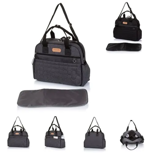 Chipolino Wickeltasche Handtasche universal, Wickelunterlage Reißverschluss, Farbe:grau