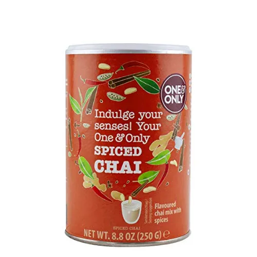 one&only Chai Powder Spiced, 250 g - Chai-Teegetränke mit intensivem Gewürzprofil aus Schwarztee, Chili, Zimt, Ingwer, Kardamom und Nelken – ganz ohne Zusatz- und Konservierungsstoffe!