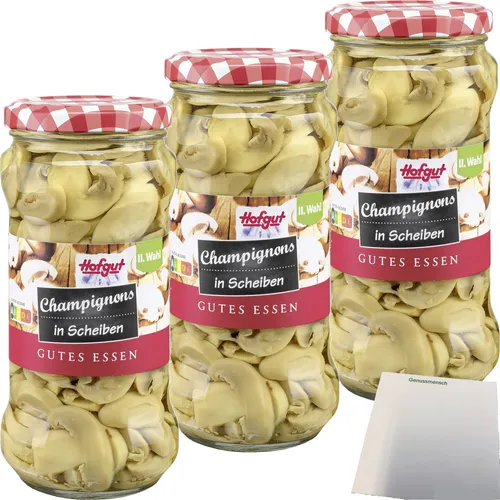 Hofgut Champignons in Scheiben 3er Pack 3x370ml Glas usy Block