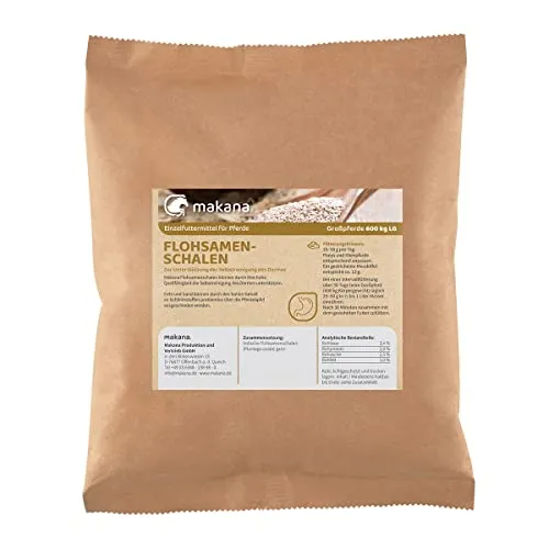 Makana Flohsamenschalen für Pferde, ganz, 500 g Beutel