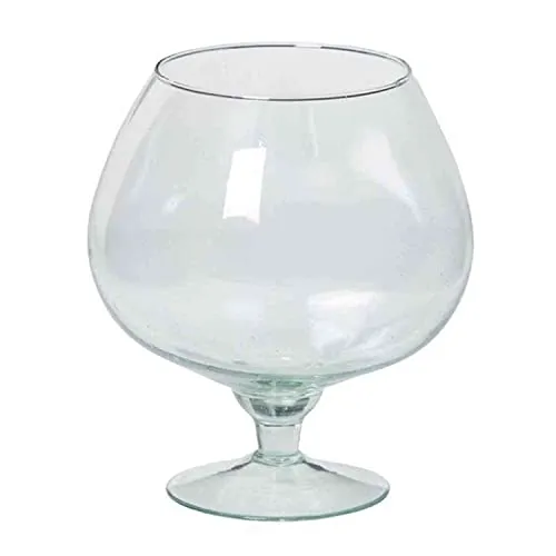 INNA-Glas XXL Dekoglas Roger auf Standfuß, Kugel - Rund, klar, 18,5cm, Ø 10,5cm - Ø 15,5cm - Cognac Glas