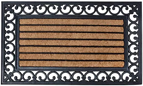 esschert design Fußmatte - Robuste Türmatte aus Kokos und Gummi, 75 x 45 cm - Fußmatte in Landhausstil, langlebig und ideal für den Eingangsbereich, sorgt für Sauberkeit und schützt vor Schmutz.