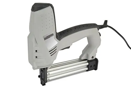 Brüder Mannesmann M12420 Elektrotacker - Tacker für Klammerntyp Typ 4 und Typ 055, ideal für präzises Heften und einfache Handhabung bei Heimwerkerprojekten.