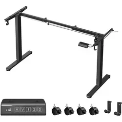 VASAGLE Höhenverstellbarer Schreibtisch, Elektrisch mit Haken - Schreibtisch für Home Office, elektrisch höhenverstellbar von 72 bis 118 cm, ideal für wechselnde Körperhaltungen und ergonomisches Arbeiten.