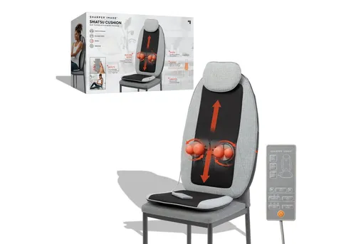 Sharper Image Massagesitzauflage Shiatsu Cushion, 1x Shiatsu-Sitzauflage, 1x Fernbedienung, mit einstellbarer Wärmefunktion und Vibrationsfunktion