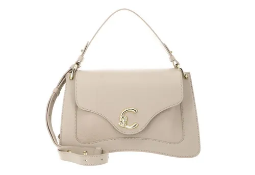 Coccinelle C-Me Schultertasche Leder 23.5 cm beige - Elegante Schultertasche aus hochwertigem Leder, ideal für modebewusste Damen. Praktischer Reißverschluss und verstellbarer Umhängeriemen bieten Flexibilität und Stil.
