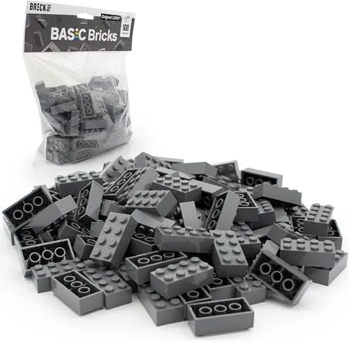 LEGO Steine Grau 2x4 Classic, 100 Stück