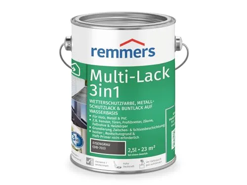 Remmers Lack MULTI-LACK 3IN1 - 2.5 LTR - Vielseitiger Wetterschutzlack für Holz, Metall & PVC, ideal für Innen- und Außenanwendungen. Bietet hervorragende Wetterbeständigkeit und Rostschutz für langlebige Ergebnisse.