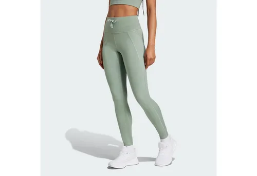 adidas Performance RUNNING ESSENTIALS LEGGINGS, Silver Green - Trainingshosen aus 85% recyceltem Polyester, ideal für Komfort und Flexibilität beim Laufen, Größe XL, pflegeleicht und in stylischem Silver Green.