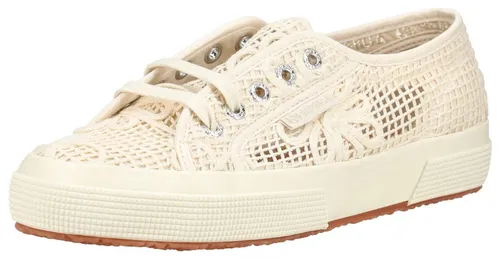 Superga Damen High Sneaker 2750 NET FLOWER Chrochet Macrame Beige - Stylische Damen High Sneaker mit atmungsaktivem Textil-Obermaterial und bequemer Weite für den perfekten Freizeitlook. Ideal für jeden Tag und in trendigem Beige.