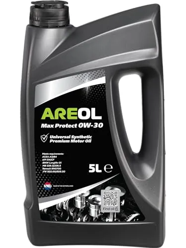 AREOL Max Protect 0W-30 Motoröl, 5 Liter – Synthetiköl für optimalen Schutz