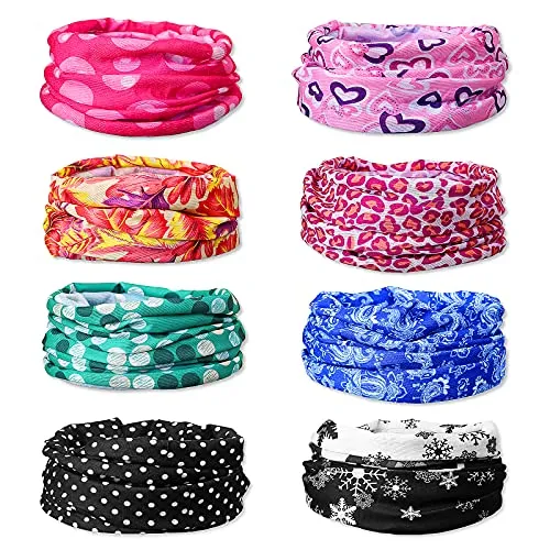 GOTRUST 8 Stück Gedruckt Bandanas - Multifunktionstuch für Outdoor-Aktivitäten - Outdoor Funktionstücher für Herren, 8 verschiedene Farben & Muster, aus hochwertigem Polyester für Atmungsaktivität und UV-Schutz, ideal für Sport und Freizeit.