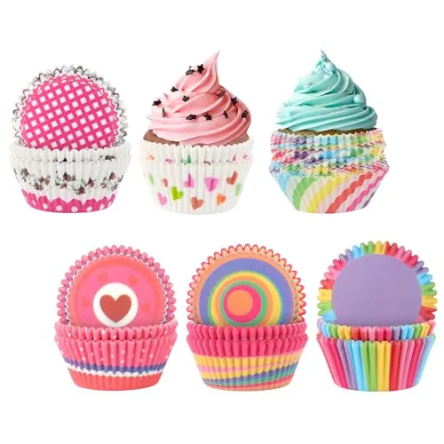 NVIYAM 300 Stück Muffinform Papier Muffinförmchen Mini-Muffinförmchen Standard Cupcake Förmchen Muffin Förmchen Fällen Liners Wrapper