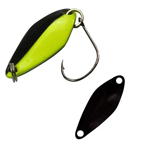 FTM Trout Spoon Forellenblinker Tremo 176 2,3g Gelb Schwarz Schwarz 5200176 Spoons Ultra Light Fischen Forellenangeln Barschangeln