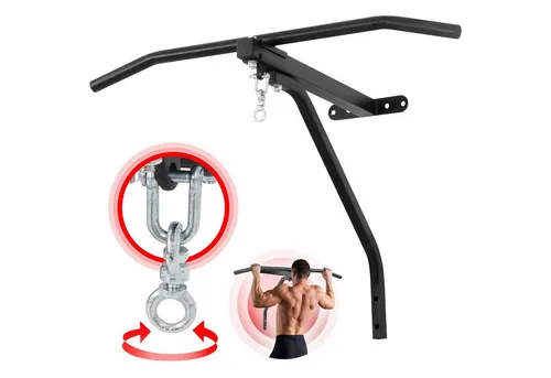 Physionics Klimmzugstange 2in1 mit Boxsack Wandhalterung - Klimmzugstange für Wandmontage, max. 100 kg Tragkraft, ideal für Heimtraining und Fitnessstudio, inkl. Boxsackhalter für vielseitige Übungen.