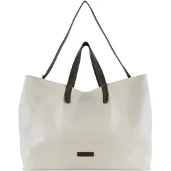 bugatti Finn Extragroße Schultertasche - Stilvolle Tote Bag aus Canvas & Kunstleder, Beige - Damen-Schultertaschen mit großzügigem Stauraum (77 x 29,5 x 41 cm) und praktischem Karabinerverschluss für geordnete Aufbewahrung. Ideal für Reisen und sportliche Aktivitäten.