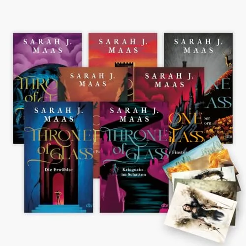 Produktbild Die Throne of Glass Reihe Band 1-7 in der Neuausgabe + 1 exklusives Postkartenset