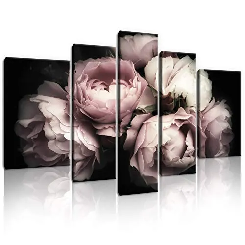 WallArena - Leinwand Bilder - Blumen Rose Natur Blume Rosa Pflanzen - 170x100 cm Leinwandbilder - Bild auf leinwand - Wandbild XXL groß Wandbilder für Wohnzimmer Schlafzimmer Wohnzimmerbilder Modern