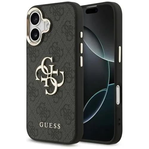 Guess PU 4G Metal Logo Case für Apple iPhone 17 - schwarz - Stylische Smartphone Hülle aus hochwertigem PU mit Metall-Logo, bietet optimalen Schutz und verleiht Ihrem iPhone 17 einen eleganten Look.