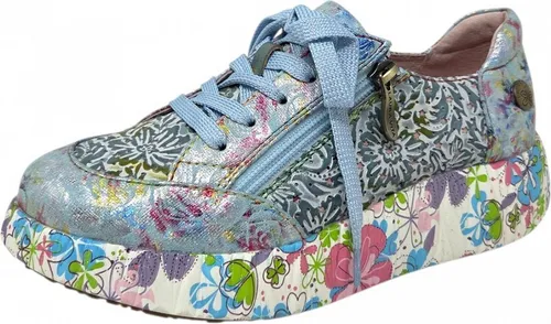 Laura Vita Damen Sneaker Blau Gr. 39 - Stylische Laura Vita Sneaker aus Leder und Textil in Blau Multi, mit hochwertigem Leder-Innenfutter und praktischer Schnürung für optimalen Tragekomfort.
