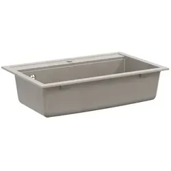 vidaXL Granit Waschbecken Grau 795 x 505 mm - Elegantes Küchenspülbecken aus Granit und Harz, hitze- und kratzfest. Ideal für moderne Küchen, bietet einfache Installation und effiziente Reinigung durch praktischen Korbabfluss.